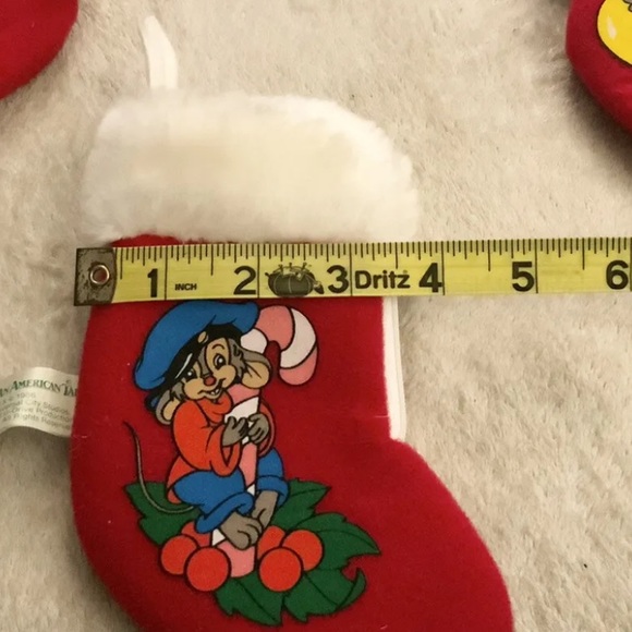 American Tail Mini Christmas Stockings Fievel Mousekewitz McDonald’s 1986 - Picture 6 of 6